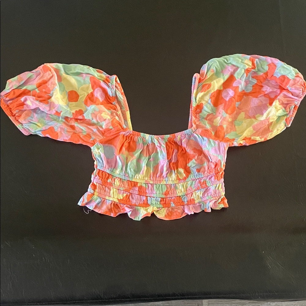 Billabong Multicolor Puff Sleeve Blouse